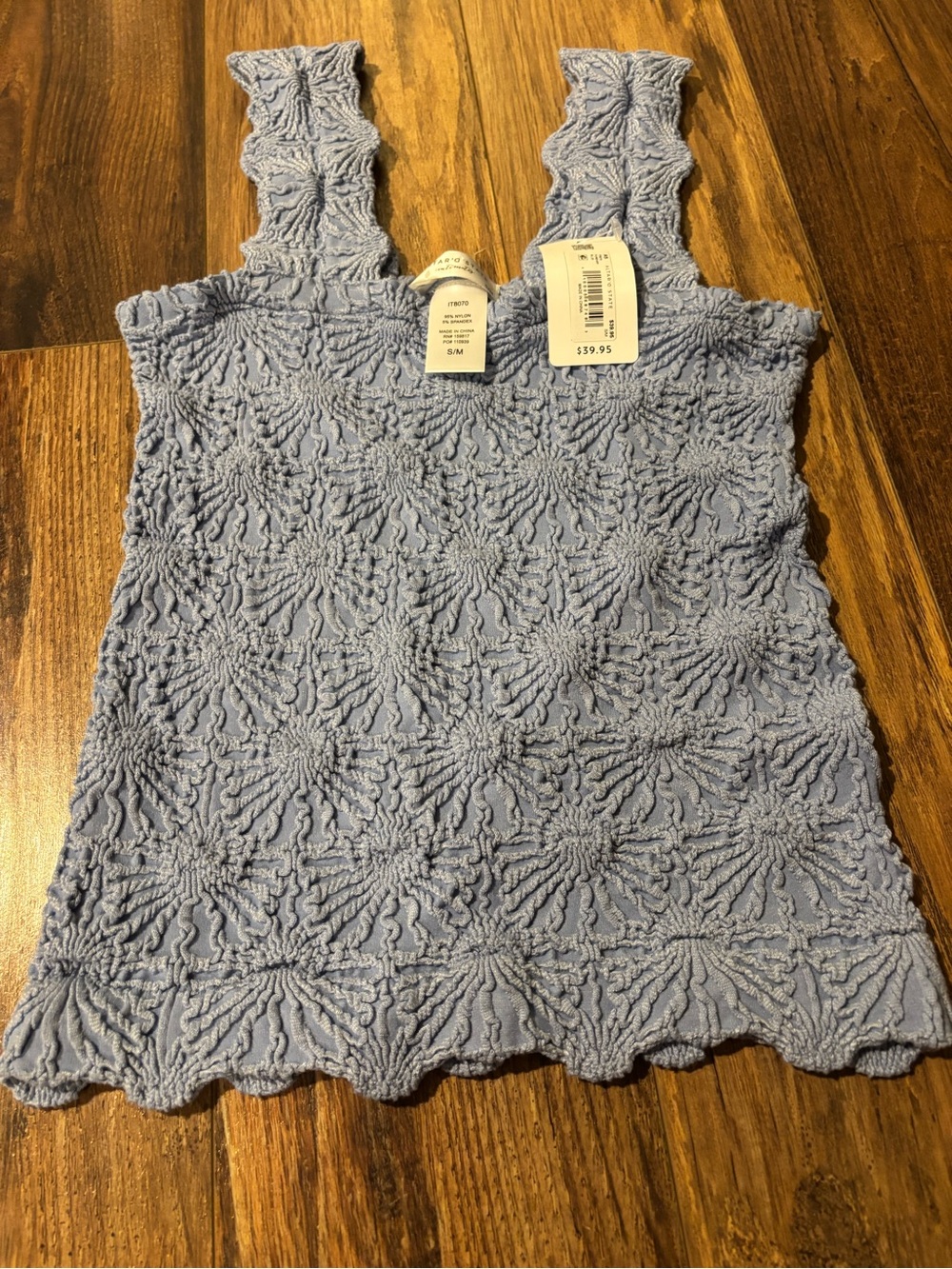 NWT Altar'd State Blaire Seamless Floral Cami Blue Tank Top S/M